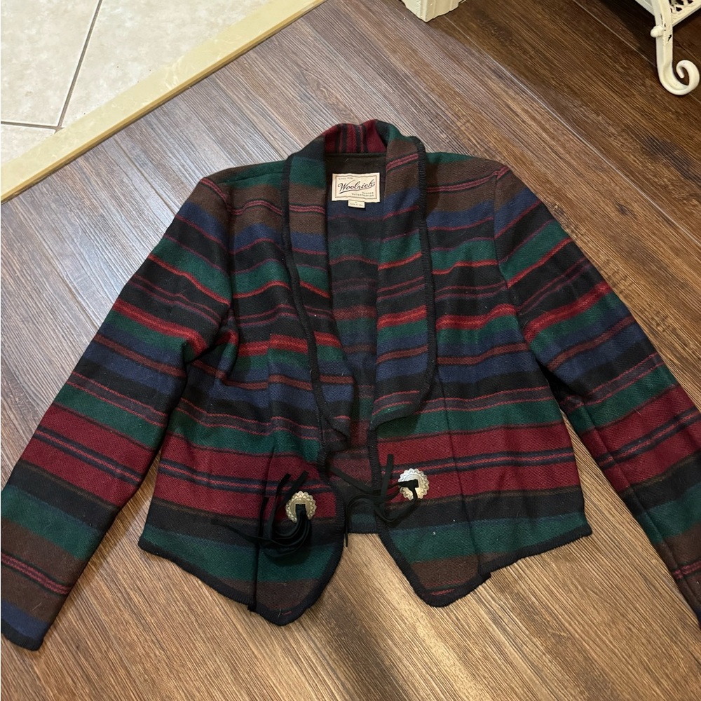 Woolrich Women's Striped Wool Blazer - Red, Green, Black